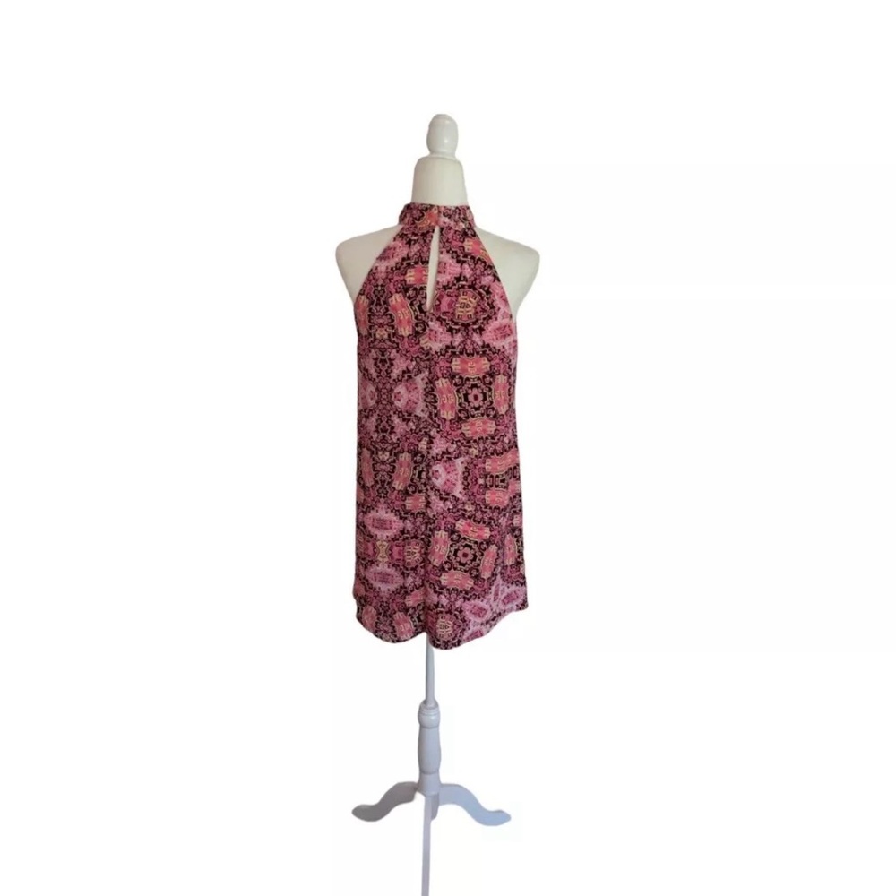 Pink Patterned Halter Dress - image 2